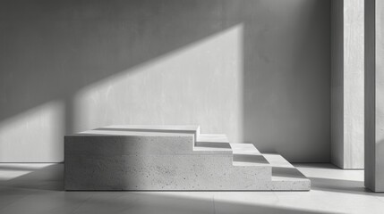 Obraz premium A minimalist composition with a single block on a plain background.