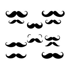 mustache vector silhouette design logo
