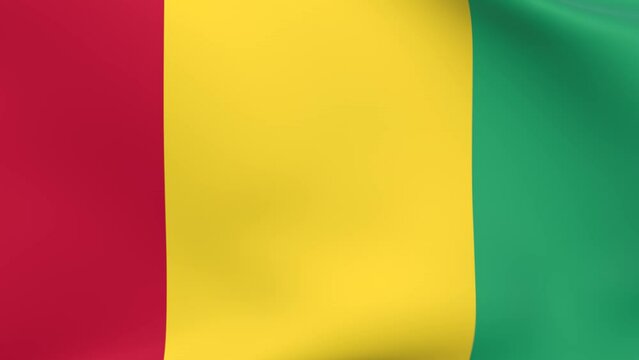 Waving flag of Guinea Animation 3D render Method