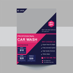 Car Wash Flyer, Car Cleaning Service template, a4 car wash service flyer, automobile wash service leaflet design, Car Wash Business Promotion Poster