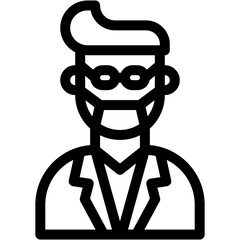 Male, lecturer, professor, scientist, user Icon