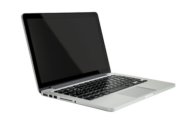 Fototapeta premium Mockup Image of Laptop Isolated on Transparent Background, PNG, Cut Out.