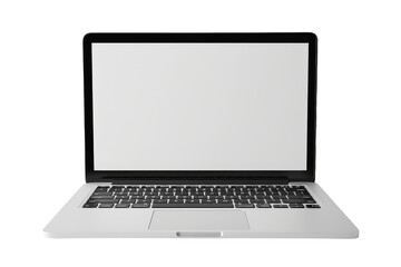 Fototapeta premium Mockup Image of Laptop Isolated on Transparent Background, PNG, Cut Out.