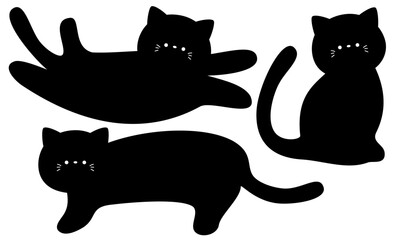 黒猫のかわいいフレームセット1