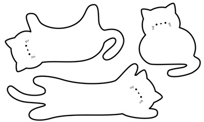 縁ありのかわいい白猫のフレームセット3