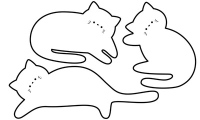 縁ありのかわいい白猫のフレームセット2