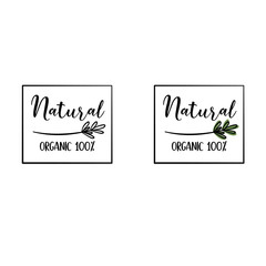 Abstract vector logo design with hand drawn. Organic Food , Natural products. Minimal boho style.