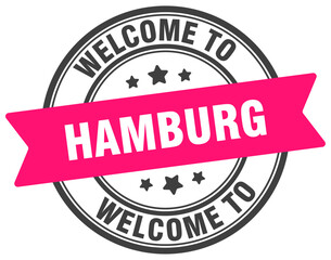Fototapeta premium Welcome to Hamburg stamp. Hamburg round sign