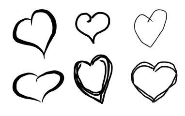 Love hand drawn doodle set 