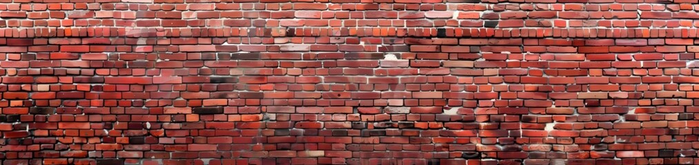 Obraz premium Seamless Red Brick Wall Texture Panorama with Copy Space