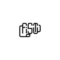 Fist typography logo design.