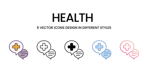 Health  Icons different style vector stock illustration