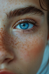 Fototapeta premium Close up portrait of young woman teenage girl eye focus