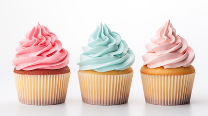 Tasty cupcakes. Delicious colored cupcakes