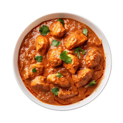 Fototapeta premium Chicken Tikka Masala, transparent background, isolated image, generative AI