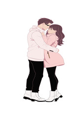 illustration of a couple