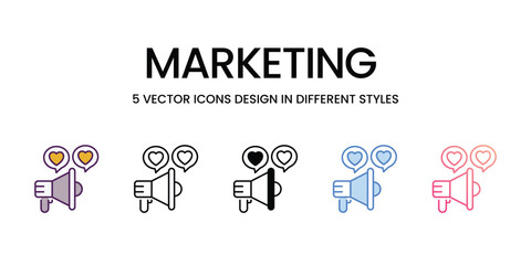 Marketing  Icons different style vector stock illustration