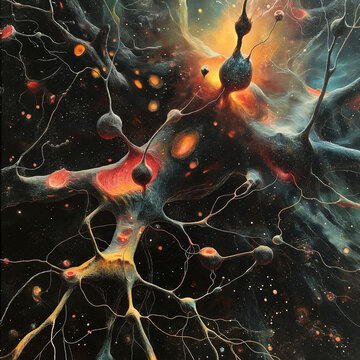 Repr&eacute;sentation d'un neurone ou cellule vue macroscopique