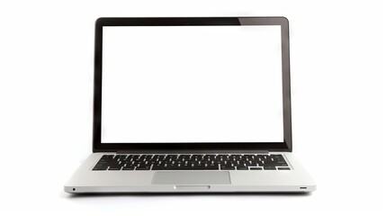 Laptop with blank screen isolated 