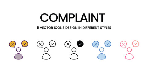 Complaint  Icons different style vector stock illustration