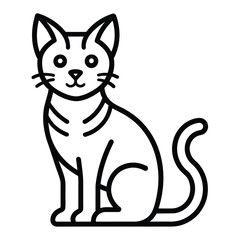 Cat line icon outline vector sign, linear style pictogram isolated on white background Symbol