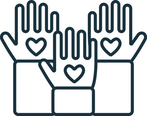 Volunteerism icon. Monochrome simple Social Responsibility icon for templates, web design and infographics