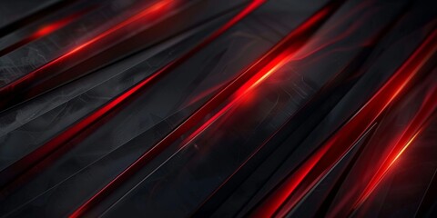 Black red background with red neon lines and geometric shapes. Dark abstract technology background Dark red black abstract geometric background, banner