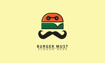 Abstract vector template of burger icon logo design, flat modern minimalist design illustration.