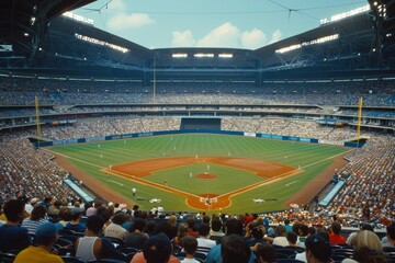 Exciting Indoor Baseball Game at Arlington Stadium during MLB All-Star Event