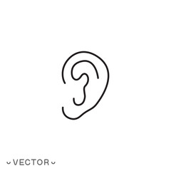 Fototapeta premium ear icon, ear thin line symbol isolated on white background, editable stroke eps 10 vector illustration