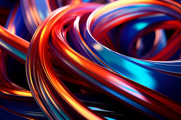 multicolored lines flowing abstract iridescent wave twisted shape