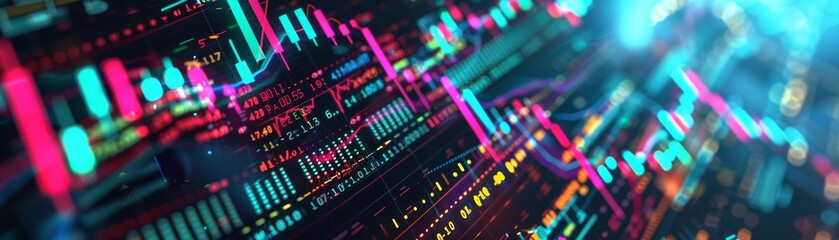 Fototapeta premium Realtime stock market trading data on screen