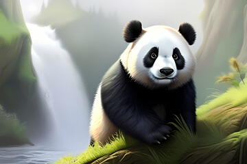 Fototapeta premium panda, generative ai