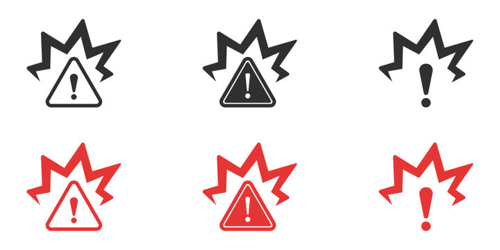 Explosion warning sign icon vector illustration