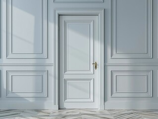 Imagine a classic white panel door with an antique brass handle for a timeless appeal