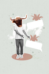 Composite trend artwork sketch image photo collage of flower silhouette clouds sky heaven headless...