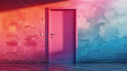 Imagine a colorful office door with a vibrant, gradient paint finish and a modern handle