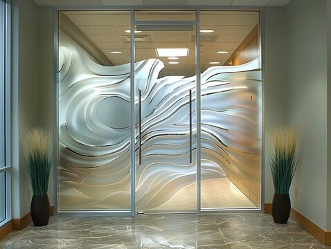 Imagine a custom office door with the company logo etched into the glass