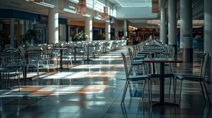 Empty food court in a mall