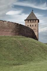 Ancient fortress tower of the Russian fortress.