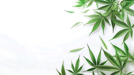 Obraz premium green cannabis background with space for text
