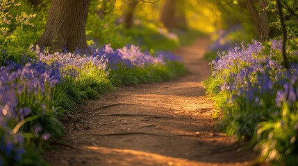 Obraz premium Road through Bluebell Park