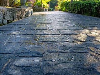 stone effect decorative concrete walkway
