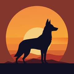 silhouette of a wolf