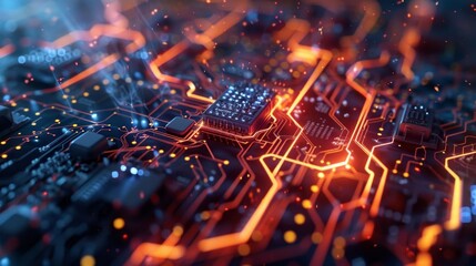 Obraz premium Lightning bolts strike a maze of interconnected mining rigs creating a visually stunning image that represents the energy consumption and complexity of the crypto mining process.