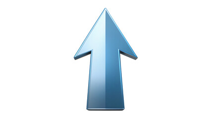Fototapeta premium Arrow pointing upwards isolated on white background, a business symbol of growth and progress