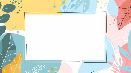 Fototapeta premium spring summer leaves tree branch foliage page print design, with blank empty space for mock up message background