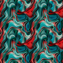 Obraz premium A colorful abstract painting with a blue and red swirl pattern