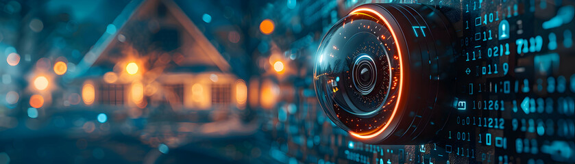 Futuristic Home Security Concept: AI Powered Systems for Peace of Mind and Safety in a Photo Realistic Setting