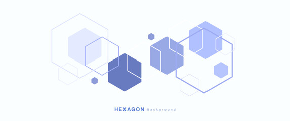centered abstract blue hexagon geometric vector design for element, banner, background